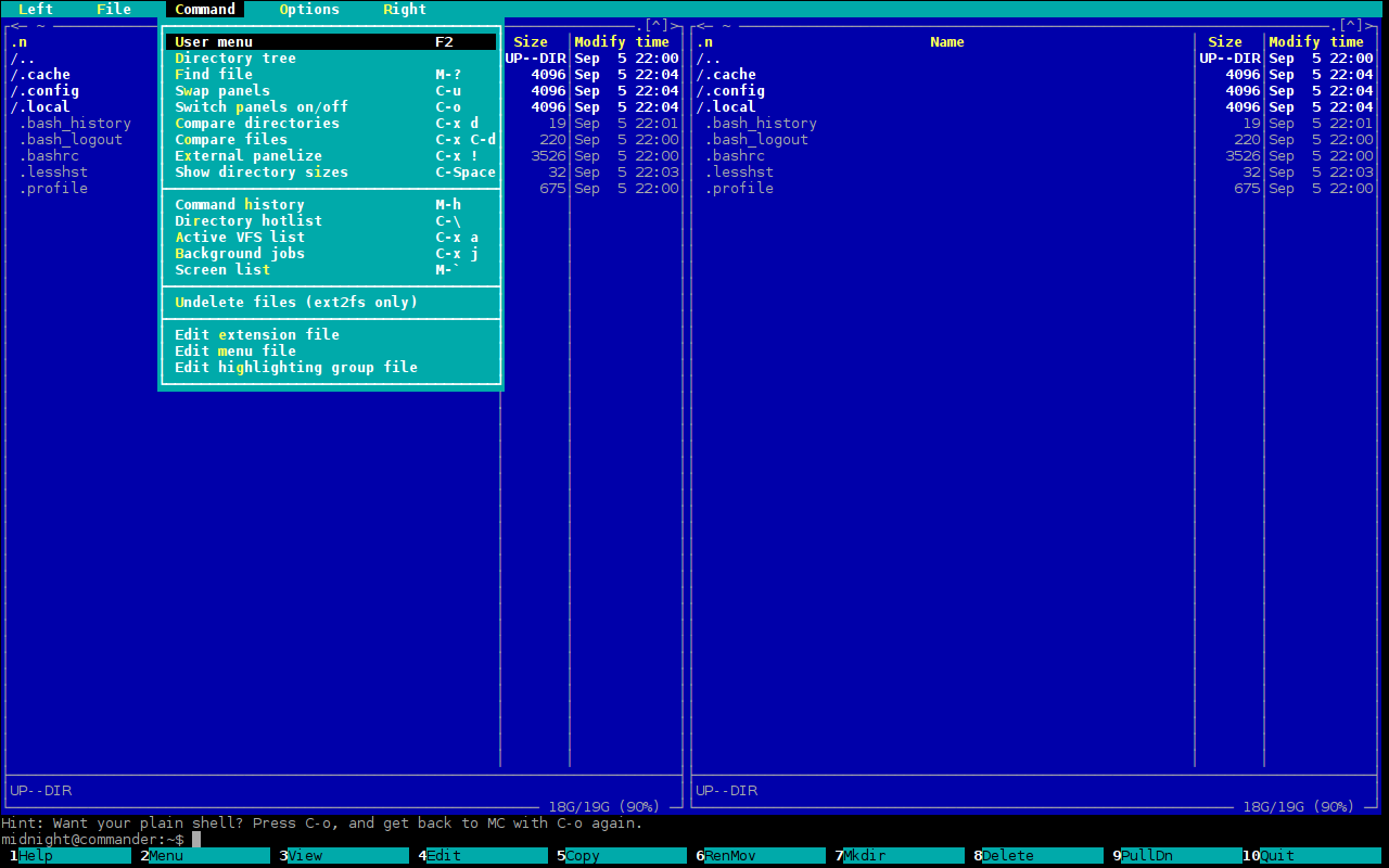 Midnight Commander TUI Midnight Commander TUI